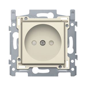 Stopcontact 60x71mm z. aarding insteek sokkel/afw.set cream