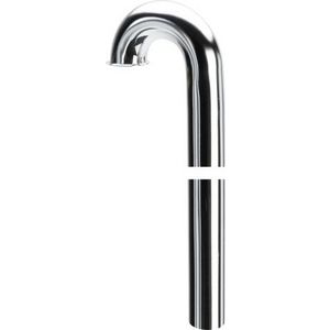 Vloerbuis 1.1/2" 38x680mm chroom met kraag tbv buissifon