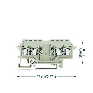Dubbele rijgklem 2,5mm² Ex e II li.grijs 280-989 VVE=100