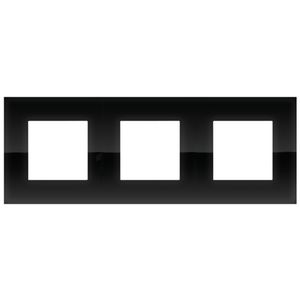 3-Voudige afdekplaat 71mm centerafst. Pure liq. black