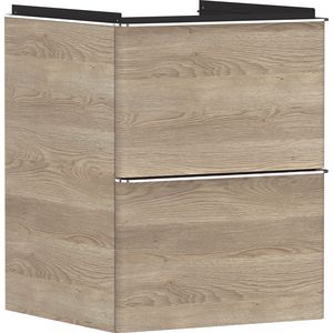 Onderkast Natural Oak 480x475mm 2x la tbv fontein greepkleur chroom Xelu Q 54021000