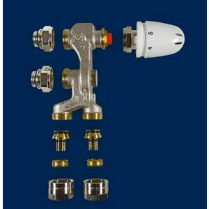 Ventielset aluminium 16/2 2-pijps handbediend