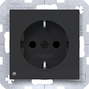 SCHUKO-wandcontactdoos oriEnt. LED schroefklemmen A.x/C.x zw