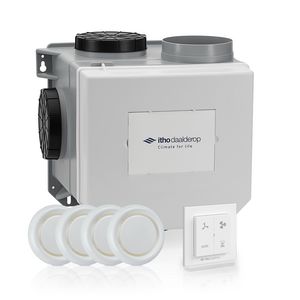 Woonhuisventilator 'alles in 1 pakket' CVE-S ECO interne vochtsensor euro-& Perilexstekker incl. bediening RFT Auto + 4 ventielen