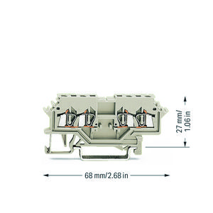 Dubbele rijgklem 1,5mm² Ex e II li.grijs 279-989 VVE=100