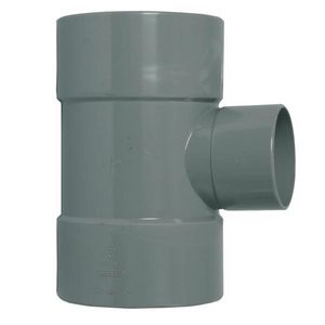 Wadal PVC lijm T-stuk 88° 110x40mm grijs 3x mof