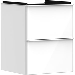 Onderkast wit hoogglans 480x475mm 2x la tbv fontein greepkleur mat wit Xelu Q 54019700