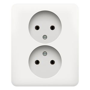 Dubbel 2pol stopcontact z.aarding volledig app. white VVE=10
