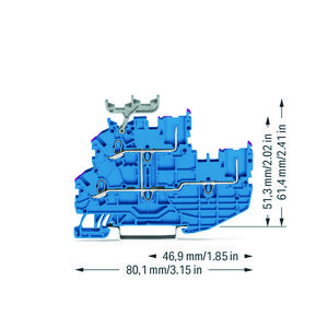 2-draads/1-pins 2etage basisklem 2-dr./2-pins rijg N VVE=50