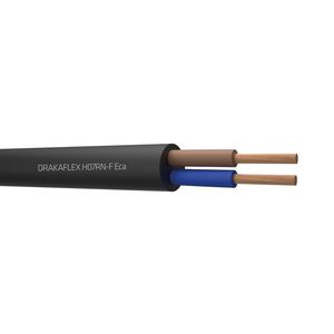 Haspel a 500m. DRAKAFLEX neopreen kabel H07RN-F Eca bk# 2x4mm² (blauw-bruin)