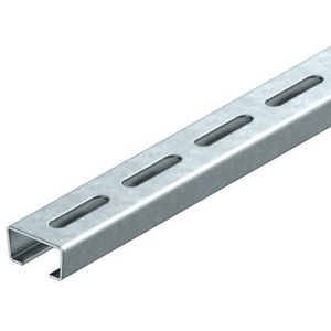 Lengte a 2m. profielrail geperforeerd sleufbreedte 165mm 35x18mm staal