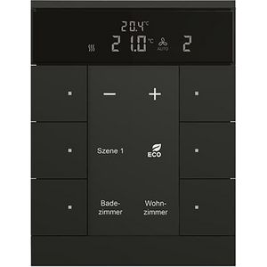 HVAC- sensor KNX - ClimaEco Mat zwart 6f CE