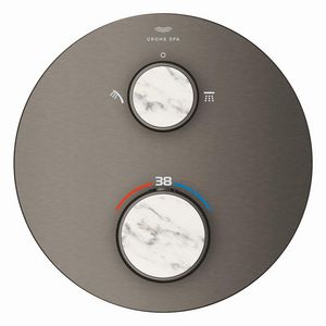 Afbouwdeel Atrio gek. knopgrepen thermostatisch 24396AL0 hard graphite geborsteld (mat donker grijs) (Spa colors coll.)