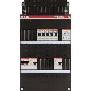 Groepenkast 5 groepen achter 2x 30mA + T + HS + OV2 1-fase