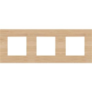 3-Voudige afdekplaat 71mm centerafst. Pure bamboo