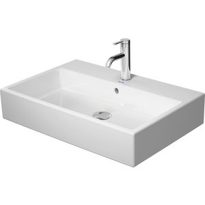VERO AIR #235070 wastafel 700mm wit met kraangat met overloop geslepen onderzijde