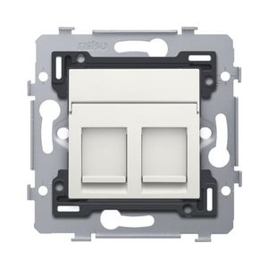 Stopcontact 2 RJ45-aansl. STP Cat. 5E PoE++ vlak white