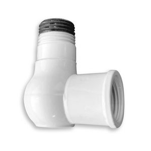 Aansluithoek G 1/2" gelakt RAL9016 wit tbv vervanging oude DIN-radiatoren