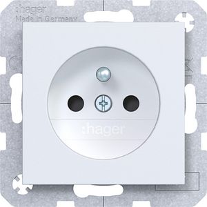 Wandcontactdoos aardpen Safety Plus steekkl. A.x/C.x wit mat