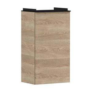 Onderkast Natual Oak 340x245mm tbv fontein scharnieren links greepkleur mat zwart Xelu Q 54013670