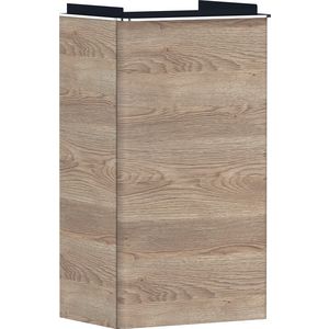 Onderkast Natual Oak 340x245mm tbv fontein scharnieren links greepkleur chroom Xelu Q 54013000