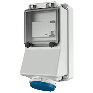 Wandcontactdoos 16A 3-polig  6H 230V IP44 + aardlek