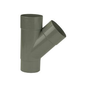PVC HWA T-stuk 45° 100mm grijs mof/verjongde spie