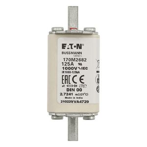 Zekering hoge snelheid 125A AC 1000V 125kA 00 aR IE VVE=6