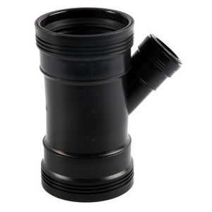 Wafix PP manchet verloop T-stuk 45° 110x40mm zwart 3x mof