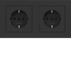 Dubbele SCHUKO-wandcontactdoos afdekraam bedr. stk.kl. A.1 z