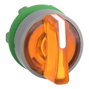 orange illum selector switch head 3-pos return lef cp grey