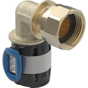 2-del. koppeling haaks FLOWFIT pers 16x1/2"bn.dr. wartel brons