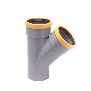 Wafix PVC manchet T-stuk 45° 125mm SN8 grijs 2x mof/spie