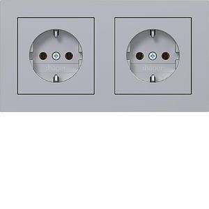 Dubbele SCHUKO-wandcontactdoos afdekraam bedr. stk.kl. A.1 t
