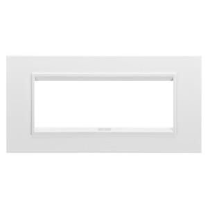 LUX PLATE-IN METAL-6 MODULES-MONOCHROME SATIN WHITE-