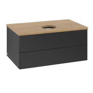 Wastafelonderkast Antao 800x360x500mm Black Matt Lacquer L19011PD