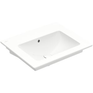 Venticello wastafel 600x500mm wit zonder kraangat met overloop wandbev.