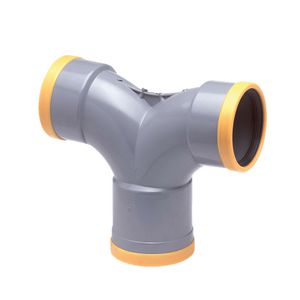 Wafix PVC manchet zettings T-stuk 88° 125mm SN8 Flx grijs 3x mof