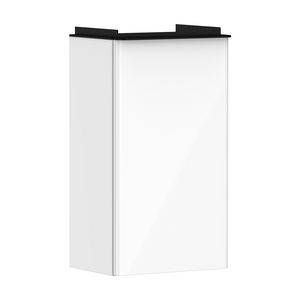 Onderkast wit hoogglans 340x245mm tbv fontein scharnieren links greepkleur mat zwart Xelu Q 54011670