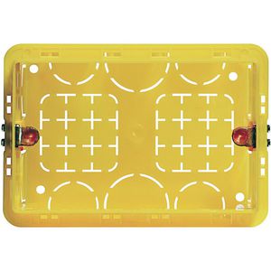 Inbouwdoos 3 modulen vierkant geel 106x71x52mm VVE=15