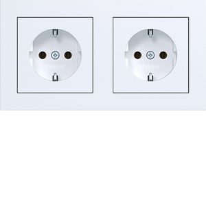 Dubbele SCHUKO-wandcontactdoos afdekraam bedr. stk.kl. A.1 w