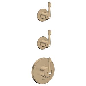 AXOR Archivio afbouwdeel thermostaatmodule inbouw voor 2 functies met rechte grepen Brushed Bronze