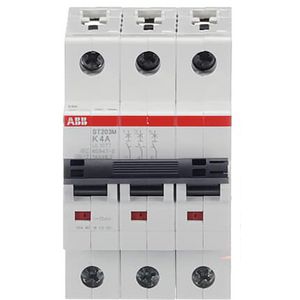 ST203M K-karakteristiek 4A Installatieautomaat K-karakteristiek 10kA 4A 3P