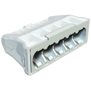 Steekklem schroefloze klem 5x2,5mm² polyam li.grijs VVE=100