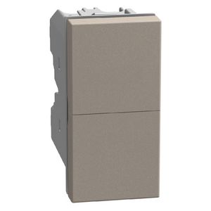 Light Now dubbele drukknop NO - 1 module - stone