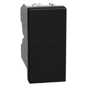 Light Now dubbele drukknop NO - 1 module - zwart