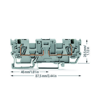 2-draads basisklem 2-voudige dwarsbrug draagrail 35x VVE=50