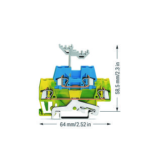 2-etageklem Aard-/rijgklem 2,5mm²/blauw 280-537 VVE=50