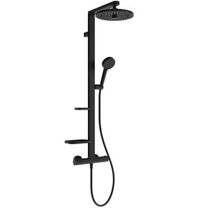 ceratherm alu+ douchesysteem 345x501x1113mm matzwart afwerking, 8 l/min (3 bar) (rond)