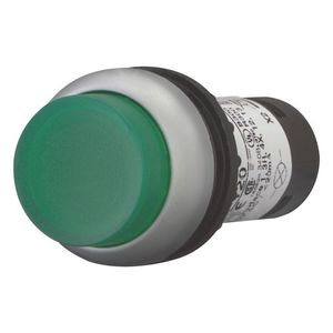SignaalDrukknop compact vlak groen terugverend 1no/0nc